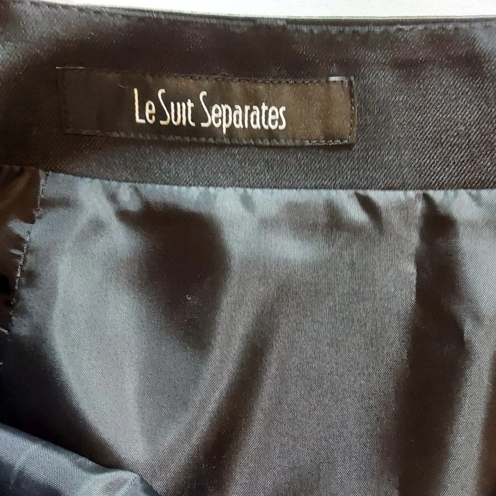 Le Suit Separates Pencil‎ Skirt Womens Size 10P Black Lined Zipper Stretch Poly